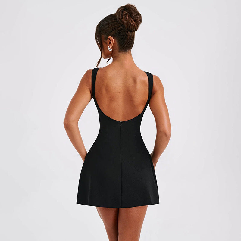 Sexy Slim-Fitting Backless Dress Summer Sleeveless Short Dresses